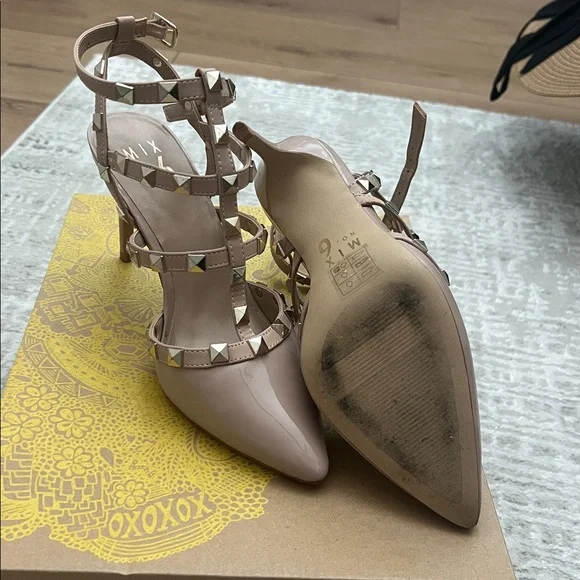 Mix No. 6 Women's Strappy Studded Heels - Picture 3 of 3